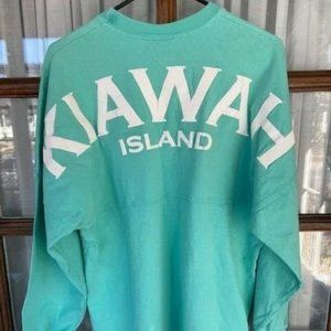Vintage Spirit Jersey Kiawah Island South Carolina Long Sleeve Aqua Shirt Medium